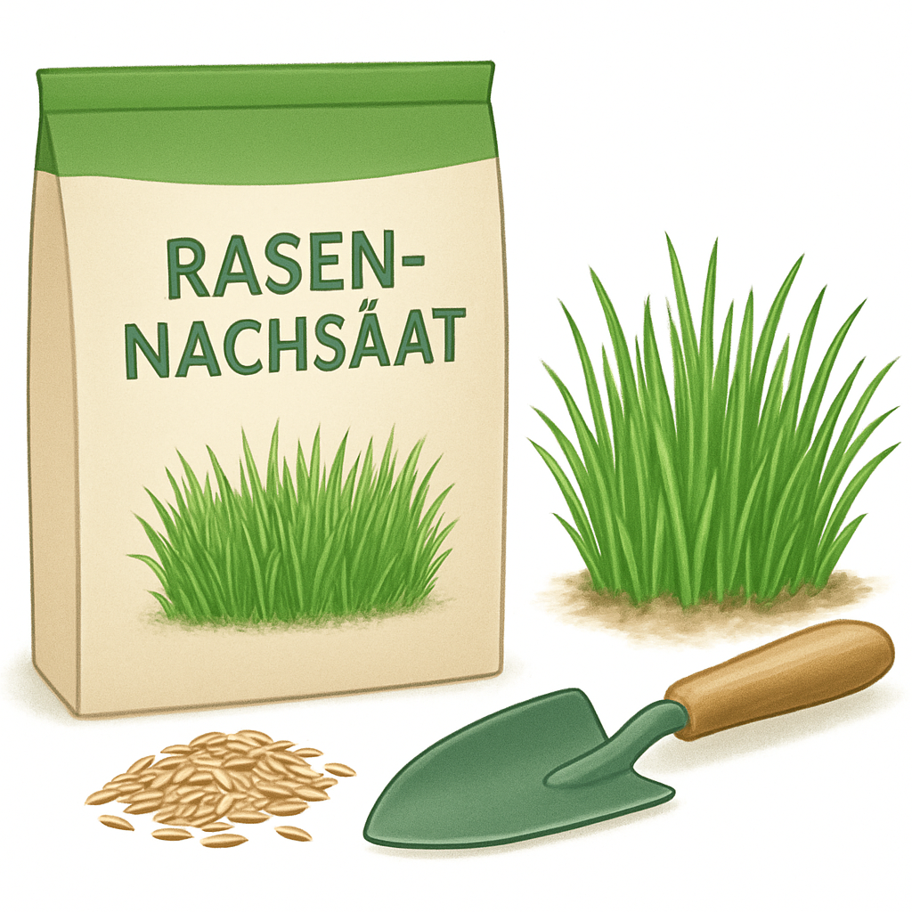 Rasen-Nachsaat – KI-Sortimentsillustration