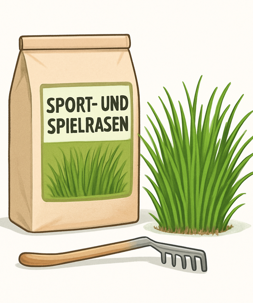 Sport- und Spielrasen – KI-Sortimentsillustration